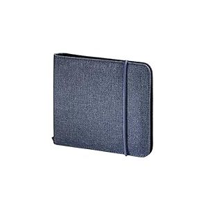 Hama Pochette Up to Fashion (pour 24 disques, CD/DVD/Blu-Ray/Livres Audio, étui de Rangement, Gain de Place pour la Voiture, la Maison) Bleu