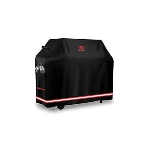 Turtle Life Housse de Barbecue Ultra résistante et imperméable pour barbecues à gaz 4-6 brûleurs, Compatible Weber Genesis, Char-Broil Deluxe, 183 cm, Noir