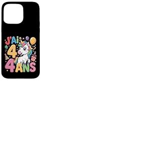 Enfant Licorne Enfant 4ans Anniversaire Garcon Fille Licorne Coque pour iPhone 15 Pro Max
