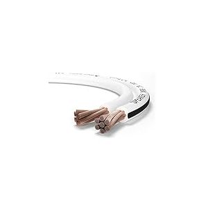 Oehlbach Speaker Wire SP-25 - câble de Haut-Parleur stéréo Hi-FI, câble de Haut-Parleur avec OFC (cuivre sans oxygène) 2x2.5 mm² Mini Coil Speaker Cable - 10m Blanc