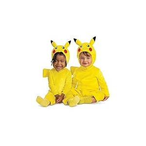 Pokémon | Déguisement Pikachu Bébé | Taille 12-18 Mois | Combinaison avec Queue + Coiffe inclus | Licence Officielle Pokémon | Doux et Confortable | Grenouillère | Univers Jeu Vidéo | Idée Cadeau Fan