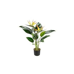 Plante Artificielle Strelitzia en Pot - Perroquet avec Fleur - Plante Artificielle - Fleurs artificielles en Pot - Fleurs en Soie - Fleurs artificielles - Plante d'intérieur - Cadeau de Bureau