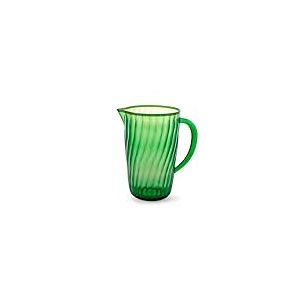 H&H Carafe en Acrylique Verte avec Bord Jaune – 2,4 L – Design Coloré et Pratique – Lavable en Lave-Vaisselle