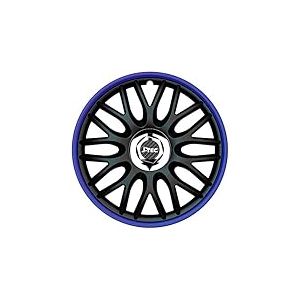 Jeu d'enjoliveurs J-Tec Orden R 15-inch noir/bleu + anneau chromé