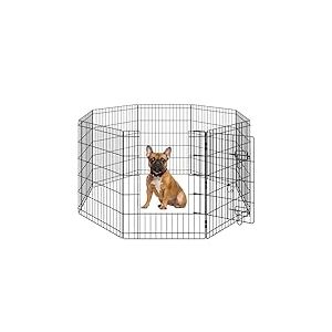 Yaheetech Parc pour Chien 8pcs Cage pour Chiens Enclos Pliant &agrave; Chiots Lapins Cl&ocirc;tures Chenil pour Chirens Chiots Lapins en M&eacute;tal Ext&eacute;rieur Interieur 61 x 76 cm