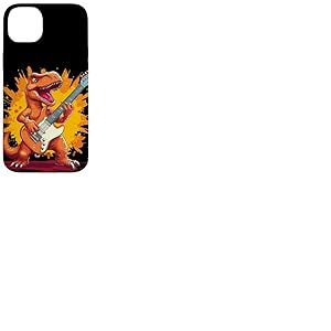 Dinosaure à bascule avec guitare électrique pour une ambiance forte Coque pour iPhone 14 Plus