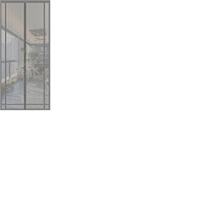 Sekey 110x220cm Rideau Magnétique Anti-Insectes Idéal pour Porte de Balcon, Porte de Cave, Porte de Terrasse (Découpable en Hauteur et Largeur) Grâce au Montage Facile, Gris