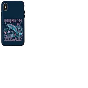 Hilton Head SC Dauphin coloré plage souvienne Coque pour iPhone X/XS