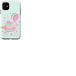 Kawaii Fraise Lait Chat Pastel Glace Galaxie Coque pour iPhone 11