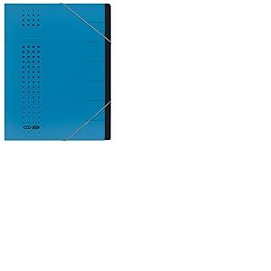 Elba 42495AZ Organiseur de bureau Chemise à élastiques en carton A4 450 g/m² 7 compartiments, Anthracite Chemise de rangement - Format A4 bleu