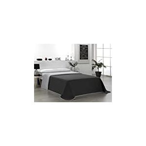 Martina Home Couvre-lit boutis r&eacute;versible, 100% Polyester, Gris Noir, lit de 135 cm