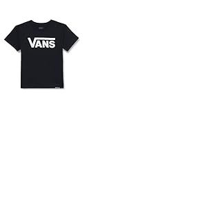 Vans Classic Drop V SS Crew Tee-b T-Shirt, Noir/Blanc, 10-12 Ans Garçon