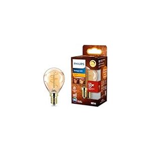 Philips Ampoule Vintage Amber Spiral P45, Dimmable, Sans scintillement, EyeComfort, 180 Lumen, Temp&eacute;rature 1800 K, 2.7 W=15 W, culot E14, Pack de 1