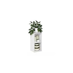 Furinno Fulda Bibliothèque avec Étagère de Rangement Peu Encombrante à 2 Niveaux, Largeur 25 cm, Blanc