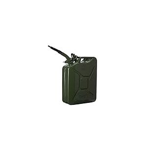 Oxid7&reg; Bidon &agrave; carburant 20 litres en m&eacute;tal olive incl. bec verseur | Convient pour l'essence, le diesel & le bio&eacute;thanol | Bidon &agrave; essence 20L avec homologation UN & type de construction test&eacute;