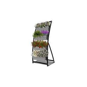 Outland Living Jardinière surélevée de 1,8 m – Jardinière Verticale autoportante avec 4 boîtes de conteneurs – Idéal pour la terrasse ou Le Balcon intérieur et extérieur – Parfait pour cultiver des