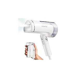 VINATO Défroisseur Vapeur de Voyage, Brosse Vapeur Portable Poignée Pliable, 25S Chauffage Rapide Fer Vapeur, Poignée Pliable, Mini-défroisseur, 1500 W, Pas de Planche à Repasser Nécessaire