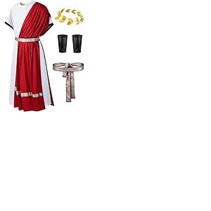 Missanabie Costume Toga pour homme &ndash; Costume de dieu grec romain &ndash; Tenue de costumade &ndash; Ensemble d'accessoires pour Halloween (taille 2XL)
