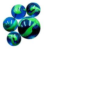 mesbilles - 25 Billes en Verre Abysse : 24 Billes et 1 Calot