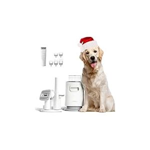 Neakasa P0 Pro Aspirateur Poil de Chien, 48dB Ultra Silencieuse, Tondeuse Chien Poil Long Epais Professionnelle, Kit Brosse de Toilettage Aspirateur pour Chien Chat, avec 5 Peignes Guides