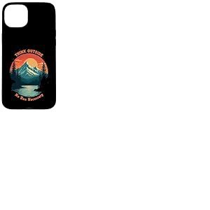 Funny Camping Hiking Think Outside No Box Necessary Coque pour iPhone 15 Plus