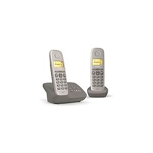Gigaset AL170A Duo Téléphone fixe sans fil DECT/GAP Répondeur Taupe [Version Française]