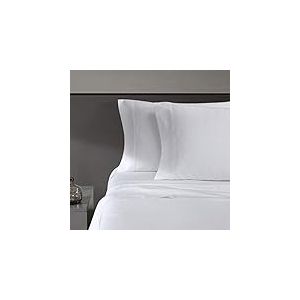 Vera Wang Luxueuse Parure 4 pi&egrave;ces de lit King Size en Satin de Coton Doux et Lisse &agrave; 320 Fils/cm&sup2;, Belle d&eacute;coration d&rsquo;int&eacute;rieur, Blanc