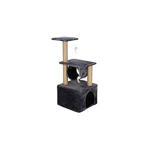 SPRINGOS Arbre à chat, niche, 2 plateformes, souris de jeu, 62 cm