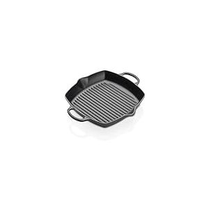 Le Creuset Skillet profond en fonte &eacute;maill&eacute;e Signature avec poign&eacute;e d'assistance et deux becs verseurs, 30 cm, Noir Mat, 20200300000422