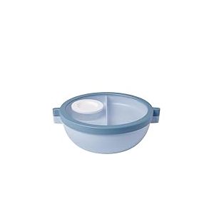 Mepal, Boîte à bento Basique Vita, Boîte à repas avec compartiments, Plateau à vinaigrette et plateau, Bento lunch box, Boîte à salade, 1500 ml, Nordic blue