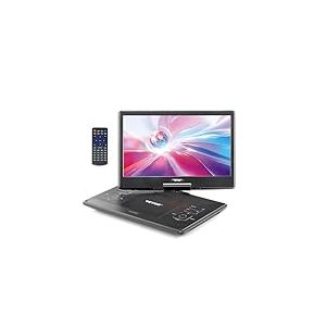 VEVOR Lecteur DVD Portable, &eacute;cran HD pivotant de 358 mm, avec Chargeur de Voiture, Batterie Rechargeable int&eacute;gr&eacute;e de 4,5-5 h, Deux Haut-parleurs, synchronisation TV/USB/Carte SD/CD/DVD, pour Voiture
