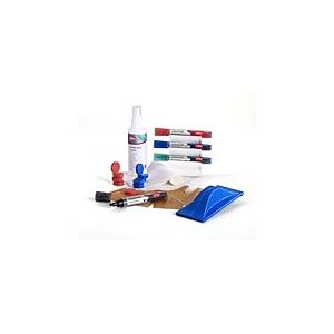 Nobo Kit User pour Tableaux Blancs, Contenu : Effaceurs, Recharges, 4 Marqueurs et un Porte-Marqueurs, Chiffons Absorbants et Spray Nettoyant, 1901430 couleurs assortis