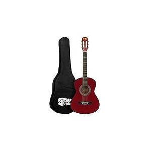 Mad About MA-CG01 Guitare classique rouge taille 3/4 - Guitare espagnole colorée avec sac de transport, sangle, médiator et cordes de rechange - Rouge