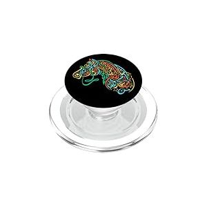 Art de Calligraphie Arabe &ndash; Cheval Arabe color&eacute; PopSockets PopGrip pour MagSafe
