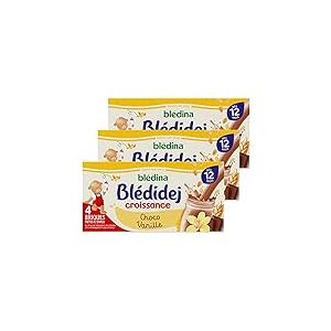Blédina Blédidej - Céréales bébé Lactées Chocolat Vanille - Dès 12 Mois - 12 briques de 250mL