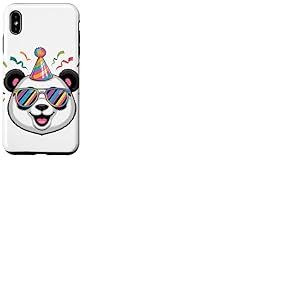 Panda Ours Chapeau De Fête D’Anniversaire Lunettes De Soleil Coque pour iPhone XS Max