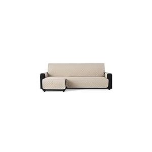 MAXIFUNDAS | Housse de canapé d'angle rembourrée bras gauche 220 cm - Housse de canapé extra souple Beige - Housse de canapé avec rubans arrières - Housse de chaise longue Protector canapé modèle MAUI