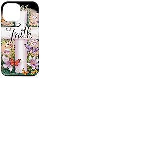 Faith-Cross Papillons floraux Christ Fleurs Religieuse Fille Coque pour iPhone 12 Pro Max