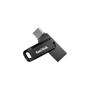SanDisk Ultra Dual Drive Go, 2 to Flash Drive, Cl&eacute; USB C (pour Android Smartphone Stockage, Tablettes, Mac et PC, jusqu'&agrave; 400 Mo/s, Connecteurs USB Type-C et USB Type-A r&eacute;versibles) Noir