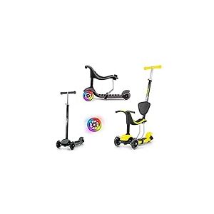 Milly Mally Trottinette Pousse-Pied 3 en 1 Little Star (Jaune)