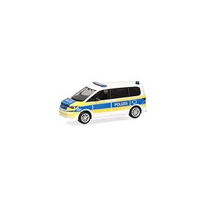 herpa Voiture Miniature VW Multivan Police Basse-Saxe, Miniature à l’échelle 1:87, Objet de Collection, Made in Germany, modèle en Plastique