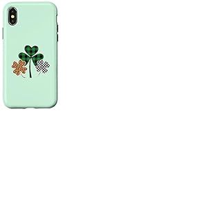 Three Clover Irish Shamrock Plaid Leopard St Patrick Day Coque pour iPhone X/XS