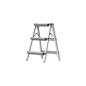 Miscoos Escabeau Pliable en Aluminium 3 Marches, Petite Échelle Domestique Double Accès, Antidérapante et Stable, Charge Max 150 kg