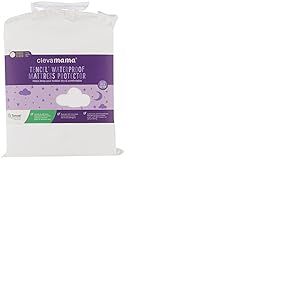 ClevaMama Protège-Matelas imperméable en Cotone pour lit Bebe - Blanc, 70x140cm
