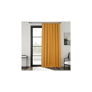 HPD Half Price Drapes Rideaux occultants Extra Larges en Faux Lin textur&eacute; pour Chambre &agrave; Coucher - 254 cm de Large x 274,3 cm de Long - pour Salon, d&eacute;coration d'int&eacute;rieur, Pissenlit dor&eacute;