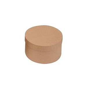 GLOREX boîte de Rangement en Carton Ronde, Marron, 14 x 14 x 7,5 cm