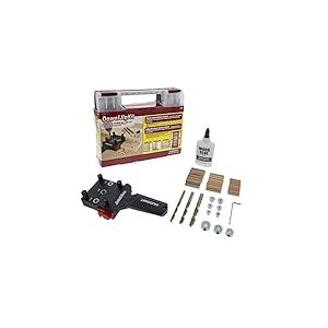 Milescraft 1333 Kit de gabarit de cheville &agrave; centrage automatique avec 3 tailles de bagues m&eacute;talliques (0,6 cm, 1,6 cm, 0,9 cm), Kit complet de gabarit de cheville avec tous les accessoires
