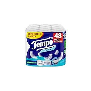 Tempo Papier toilette confort, doux et r&eacute;sistant, 48 rouleaux maxi