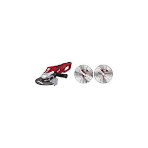 Einhell Meuleuse d'angle TE-AG 230 (2350 W,Diamètre des disques : 230 mm, SoftGrip, Livré avec poigné supplémentaire, clé à bride) + Kit de 2 disques de coupe diamant