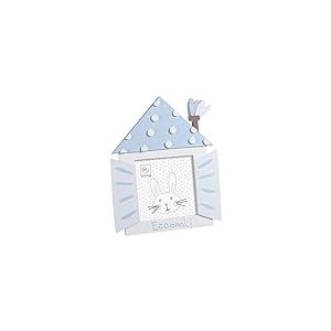 Cadre photo en mdf avec décorations couleur azur – Taille photo 13x13 cm